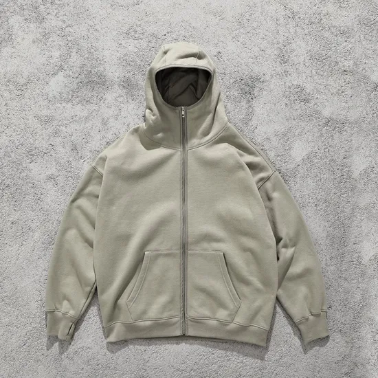 Custom Plain Oversized Zip Hoodie Logo Embroidery Dtf Bulk Factory Production