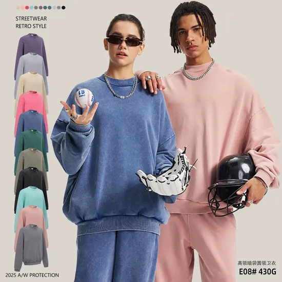 Batik Cotton Crew Neck Sweatshirt Custom Logo Embroidery DTG Print Bulk Wholesale Order