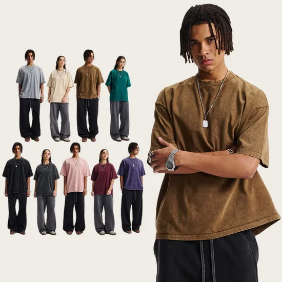 Vintage Washed Cotton Blank Tee Fits Custom Embroidery and DTG Printing Crafts