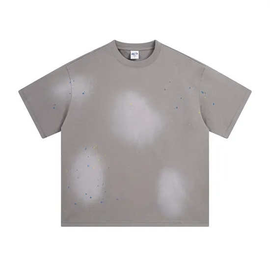 Blank Distressed Splash Print Cotton T-Shirt Accept Custom Design DTG Print for Global Bulk Buyers