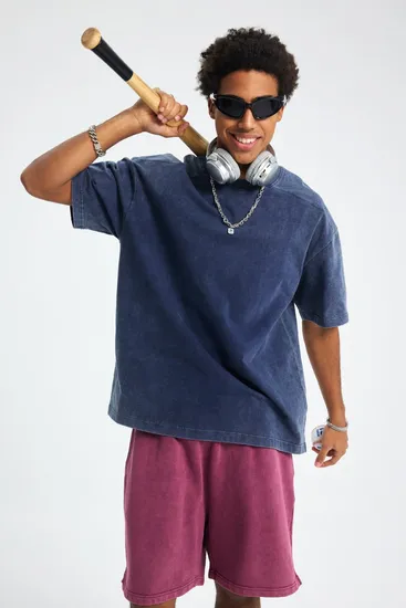 Solid Color Washed Cotton T-Shirt Supports Custom Logo Embroidery DTG Bulk Orders