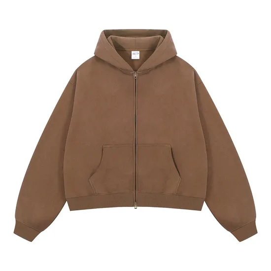Oversized Pure Cotton Zip Hoodie Custom Logo Embroidery Dtf Print Bulk Wholesale Supply