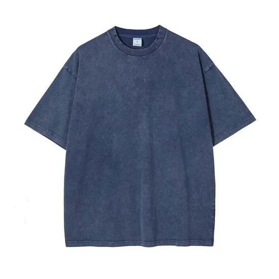 Blank Snow Washed Cotton Tee Offer Custom Logo DTG Embroidery Full Bulk Custom Service