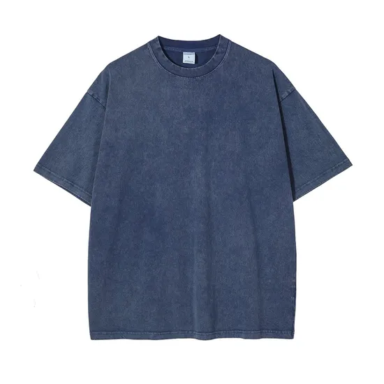 Blank Snow Washed Cotton Tee Offer Custom Logo DTG Embroidery Full Bulk Custom Service