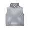 Custom Brand Logo Spray Dyed Raw Edge Hood Vest 100% Cotton Wholesale Factory Low Price