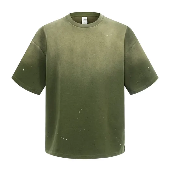 Vintage Splash 100% Cotton Tee Support Custom Logo Embroidery DTG Print Wholesale Supply