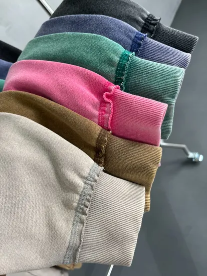 Custom Washed Full Zip Hoodie Logo Embroidery Dtf Bulk Factory Production