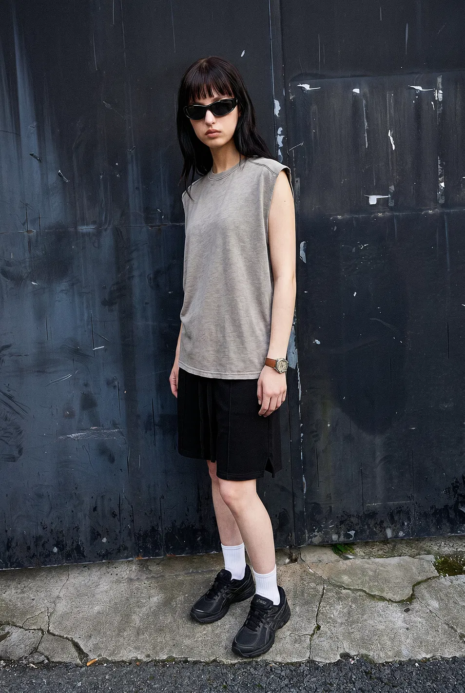 Unisex Vintage Wash Sleeveless Top Loose Oversized Casual Gym Workout Ves