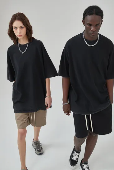 Cotton Oversized Blank T-Shirt Supports Custom Logo Embroidery DTG Bulk Orders