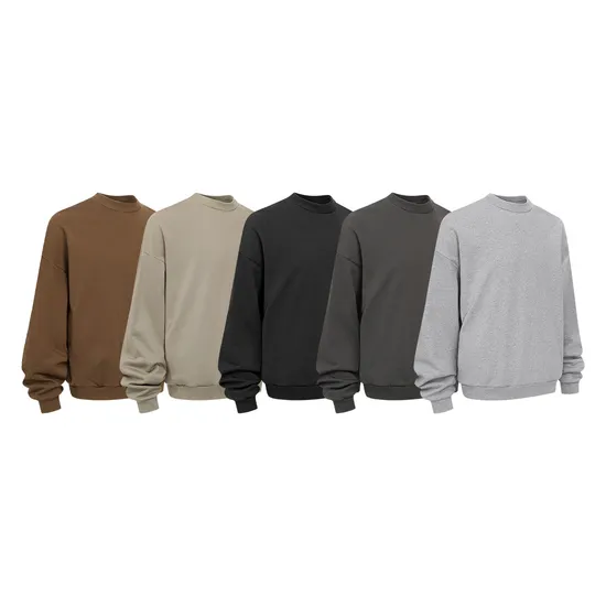 Thermal Retention Cotton Crew Sweatshirt Custom Logo for Streetwear Brand Bulk Purchase