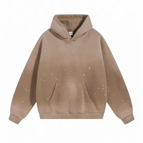 Spray & Splatter Washed Fleece Hoodie Custom Logo Embroidery Dtf Bulk Wholesale
