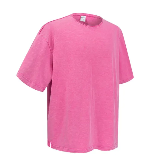 in-Stock Snow Washed Cotton Tee for Commercial Custom Logo Embroidery DTG Business Use