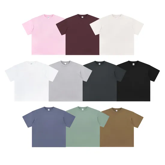 Oversize Minimal Loose Pure Cotton Tee Support Custom Logo Embroidery DTG Bulk Wholesale Order