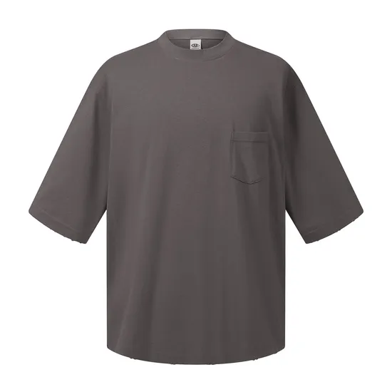 Breathable Pure Cotton Minimal Pocket T-Shirts Make Custom Brand Logo DTG Embroidery Wholesale Service