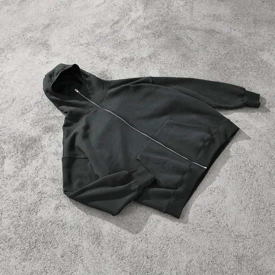 Custom Plain Oversized Zip Hoodie Logo Embroidery Dtf Bulk Factory Production