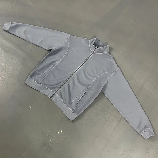 Heavy French Terry Full Zip Stand Top Accept Brand Logo for Large Volume Bulk Orders