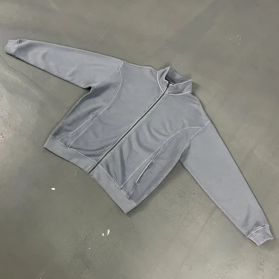 Heavy French Terry Full Zip Stand Top Accept Brand Logo for Large Volume Bulk Orders