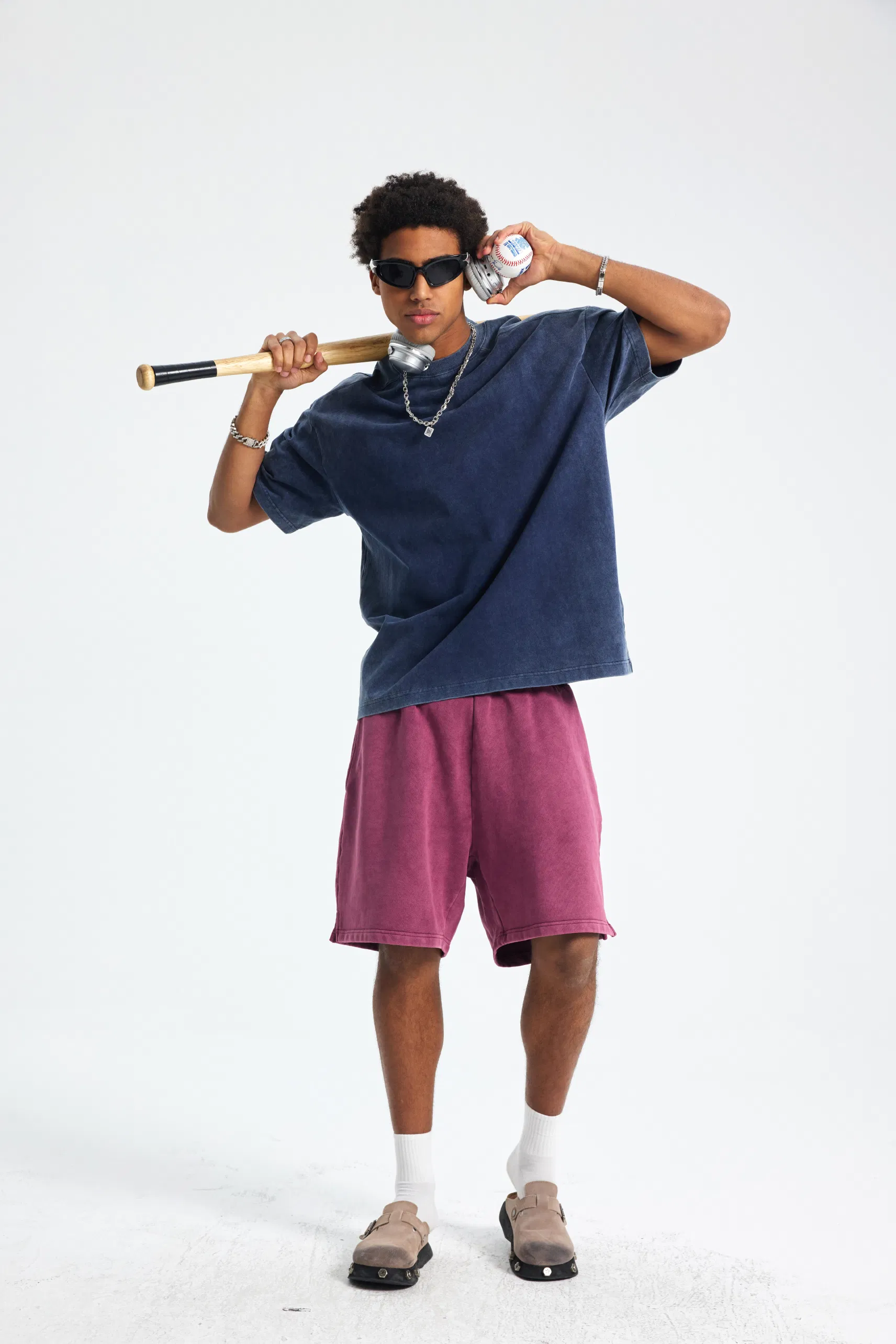 Oversized Urban Pigment Washed Pure Cotton Tee Customized Design DTG Embroidery for Reseller Bulk Purchase Needs