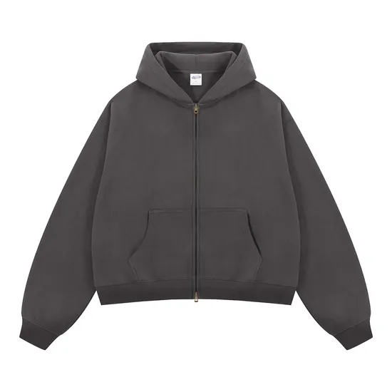 Oversized Pure Cotton Zip Hoodie Custom Logo Embroidery Dtf Print Bulk Wholesale Supply