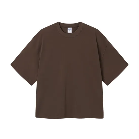 Drop Shoulder Unisex Casual Pure Cotton Tee Custom Art Embroidery DTG Large Quantity Wholesale Supply