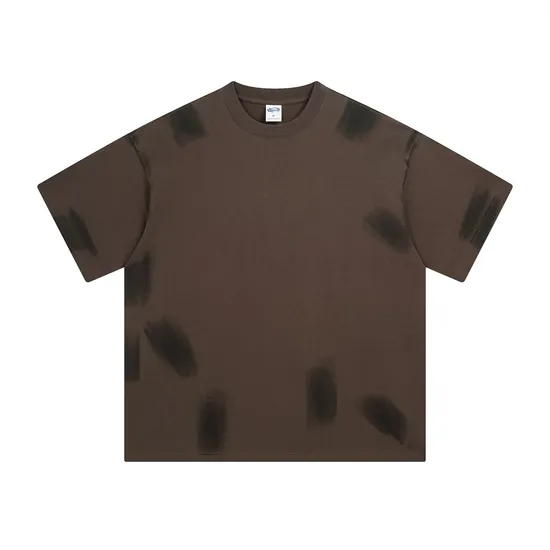 Blank Distressed Graffiti Cotton T-Shirt Accept Custom Design DTG Print for Global Bulk Buyers
