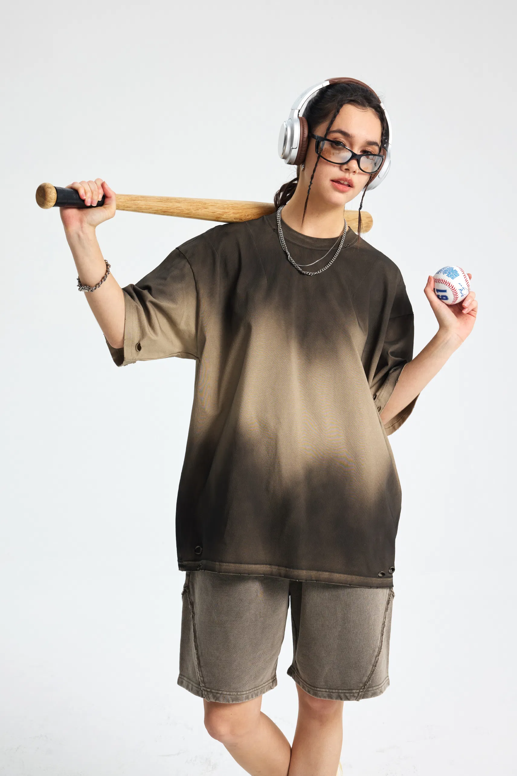 Vintage Ombre Cotton T-Shirt Accepts DTG Print Personal Custom Graphic Design
