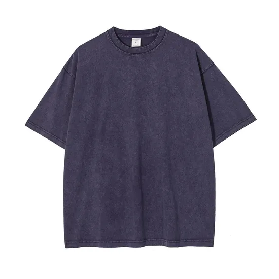 Blank Snow Washed Cotton Tee Offer Custom Logo DTG Embroidery Full Bulk Custom Service
