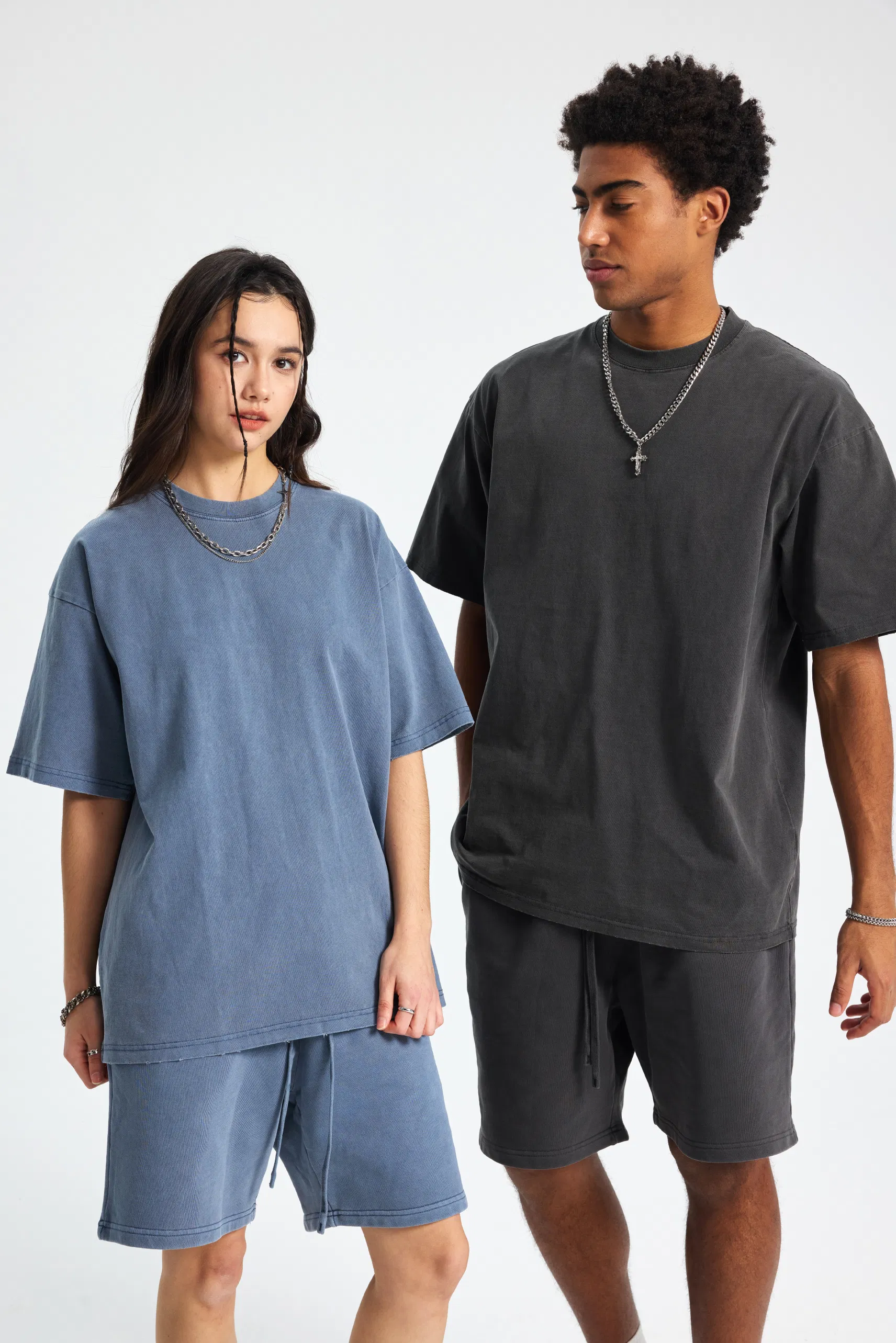 Classic Distressed Raw Edge Cotton Tee Custom Graphic DTG Embroidery Apparel Bulk OEM Supplier Service