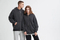 Acid Washed Black Gray Full Zip Cotton Hoodie Custom Logo Embroidery Dtf Bulk Wholesale