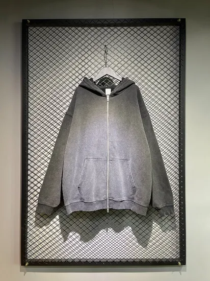 Plain Retro Zip up Hoodie All in One Custom Print Embroidery Factory Wholesale Lots