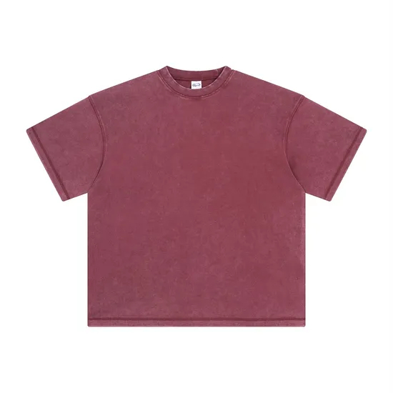 Pigment Washed Blank T-Shirt Supports Custom Logo Embroidery DTG Bulk Orders