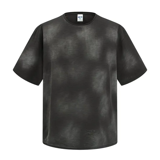 Vintage Tie Dye Blank Cotton T-Shirt Accept Custom Design DTG Print for Global Bulk Buyers