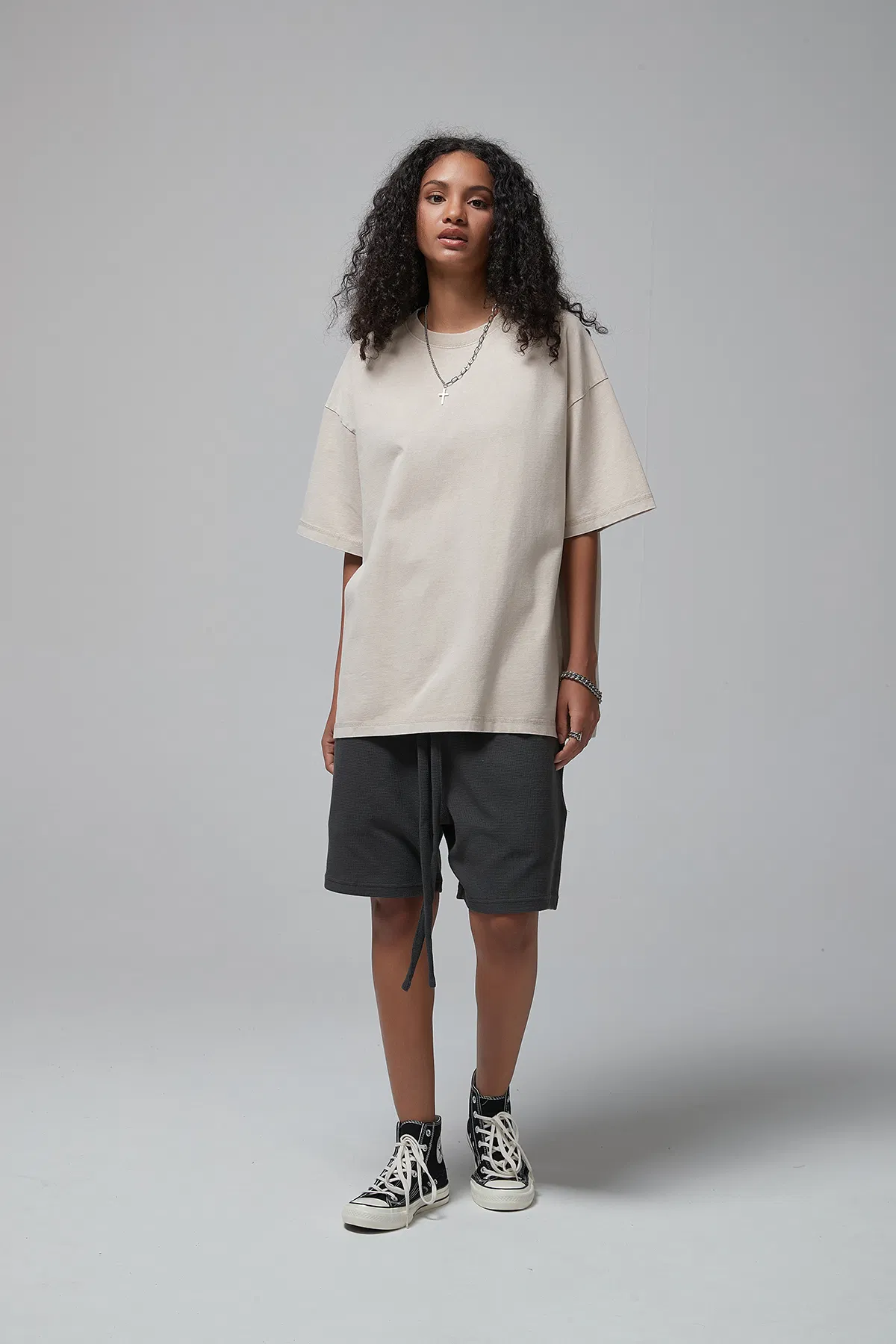 Loose Fit Vintage Washed Cotton T-Shirt Customizable for Uniform Bulk Purchase
