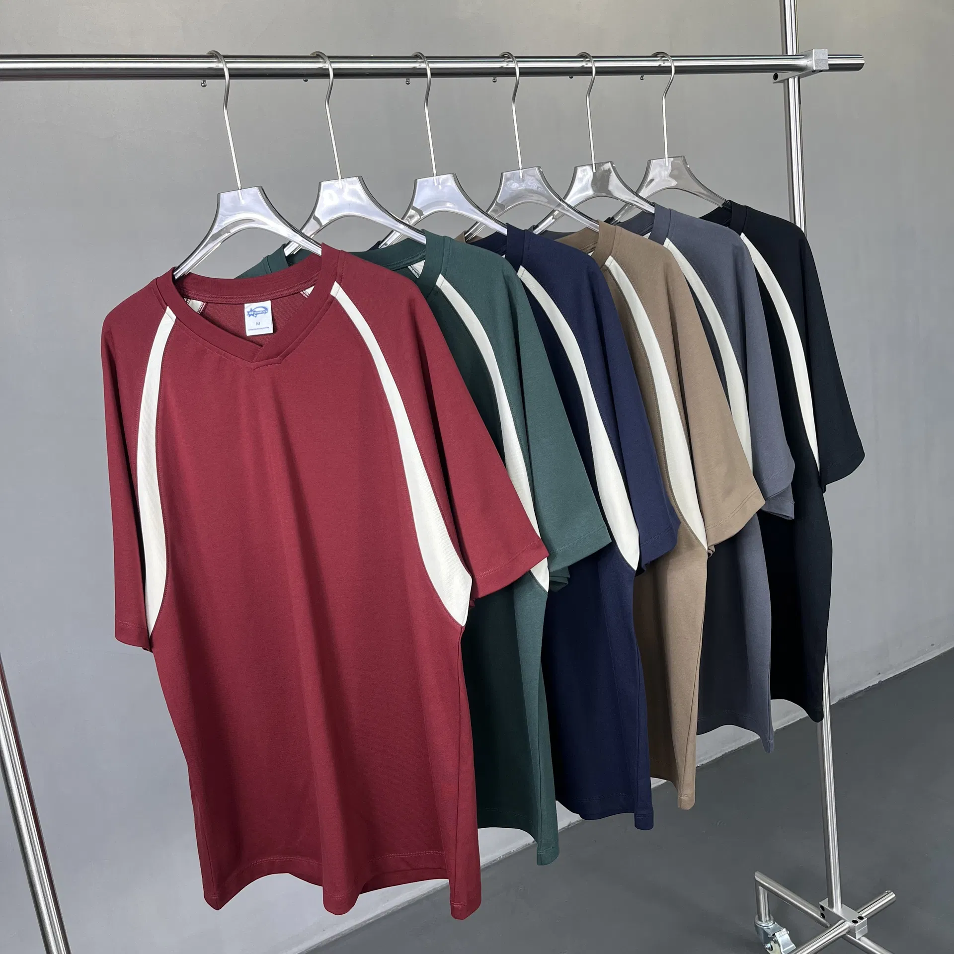 Breathable Cool Pure Cotton Contrast Raglan T-Shirt Make Custom Brand Logo DTG Embroidery Wholesale Service