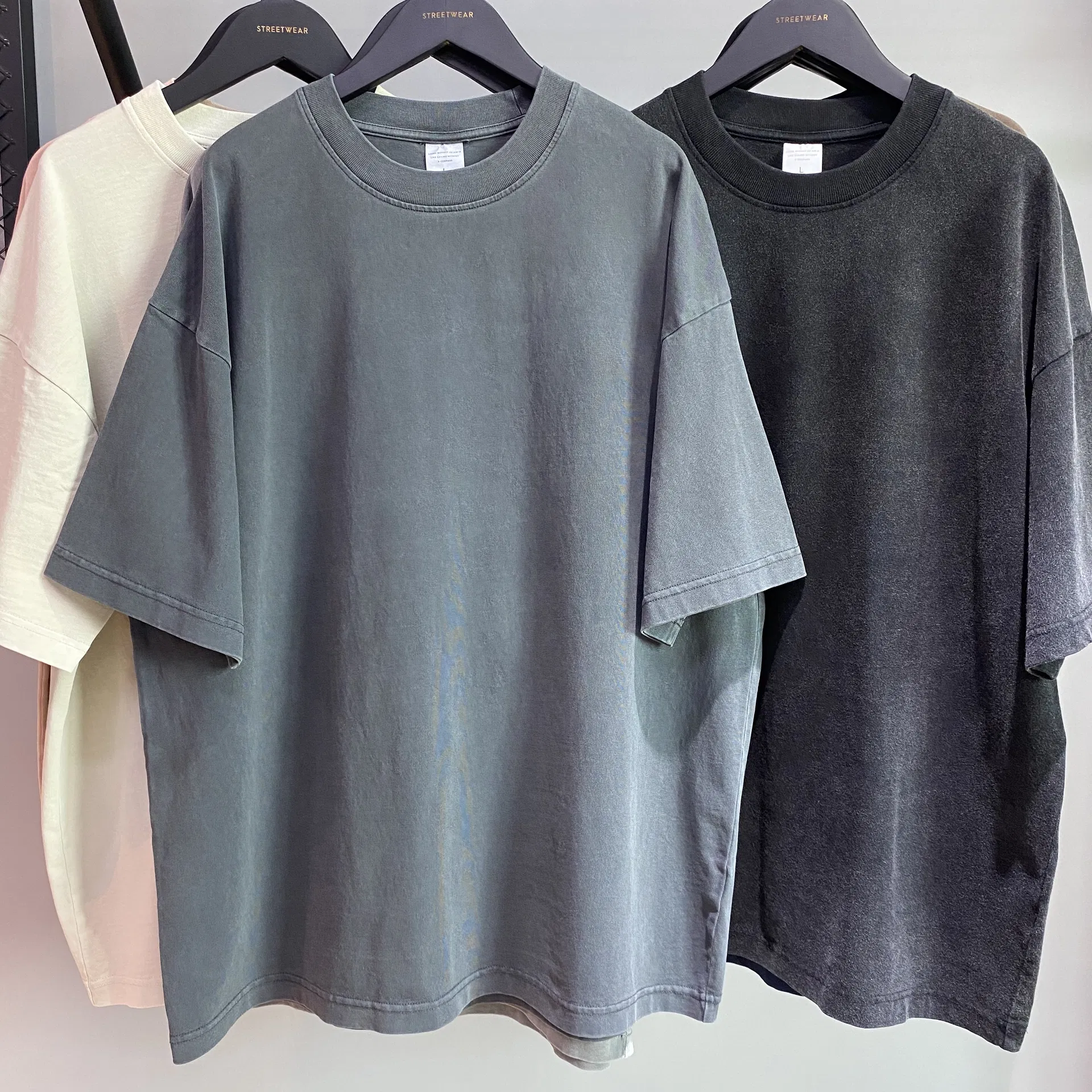 Cotton Washed Oversized Blank T-Shirt Supports Custom Logo Embroidery DTG Bulk Orders