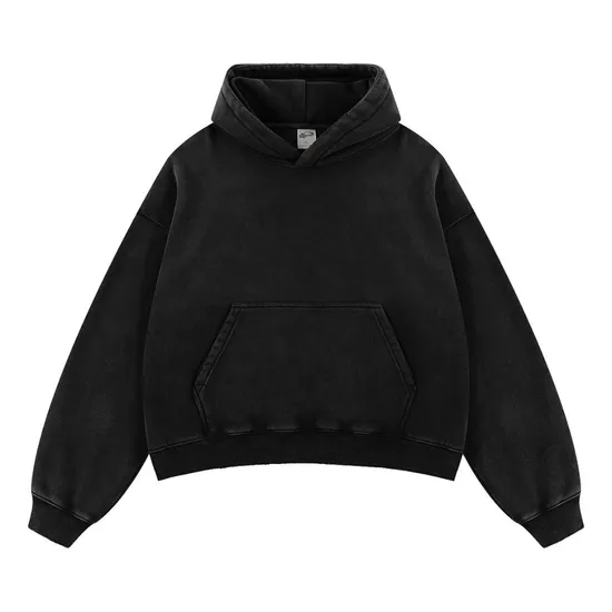Fleece Lined Snow Wash Distressed Hoodie Custom Logo Embroidery DTG Bulk Wholesale Supply