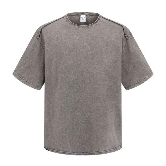 Premium Soft Pure Cotton Vintage Ribbed T-Shirts with Printed and Embroidered Custom Bulk Order
