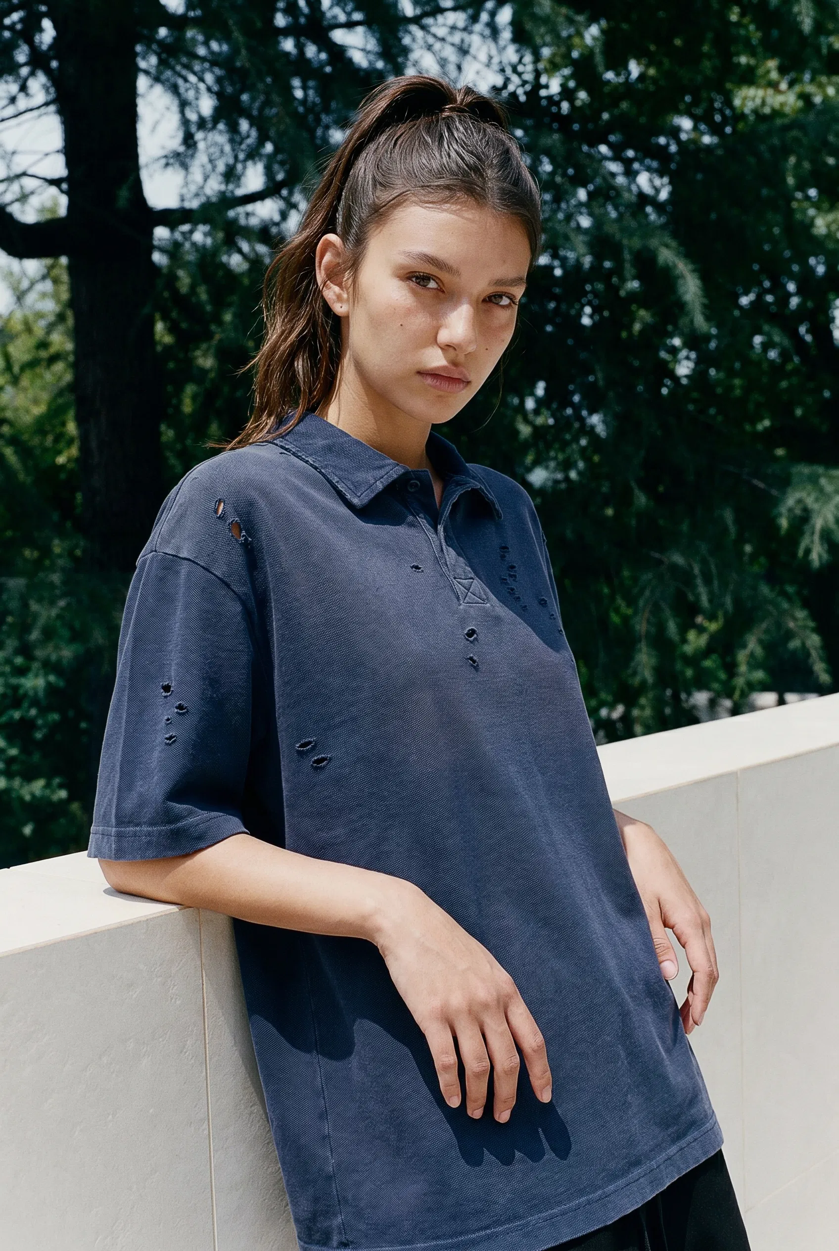 Classic Distressed American Street Polo Custom Graphic DTG Embroidery Apparel Bulk