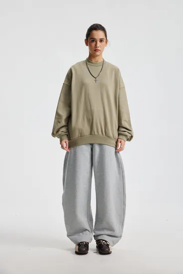 Thermal Retention Cotton Crew Sweatshirt Custom Logo for Streetwear Brand Bulk Purchase
