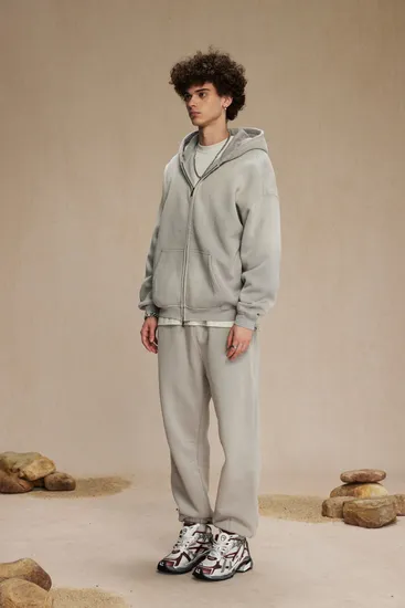 Gradient Ombre Acid Washed Full Zip Cotton Hoodie Custom Logo Embroidery Dtf Bulk Wholesale
