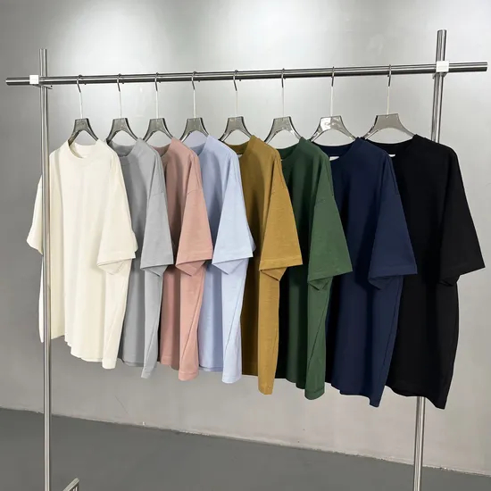 Drop Shoulder Oversize Cotton Tops Custom Artwork Embroidery DTG Large Lot Wholesale