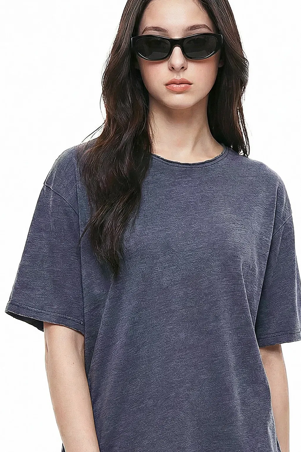 in-Stock Snow Washed Cotton Tee for Commercial Custom Logo Embroidery DTG Business Use