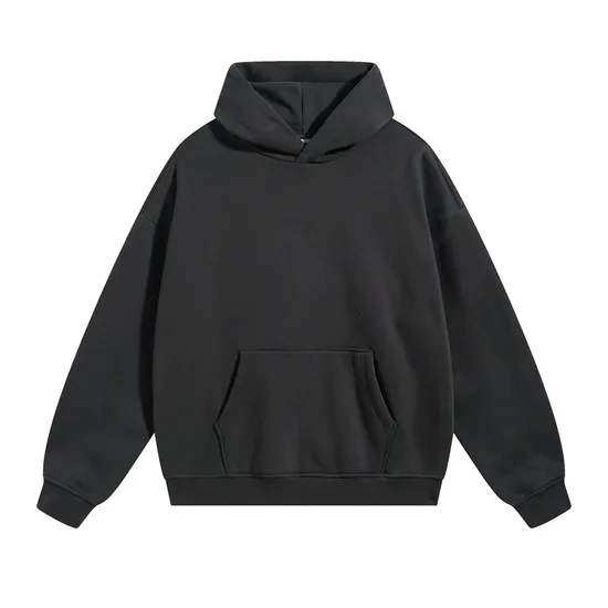 Fleece Lined No Drawstring Thick Hoodie 12 Colors Custom Logo Wholesale Service