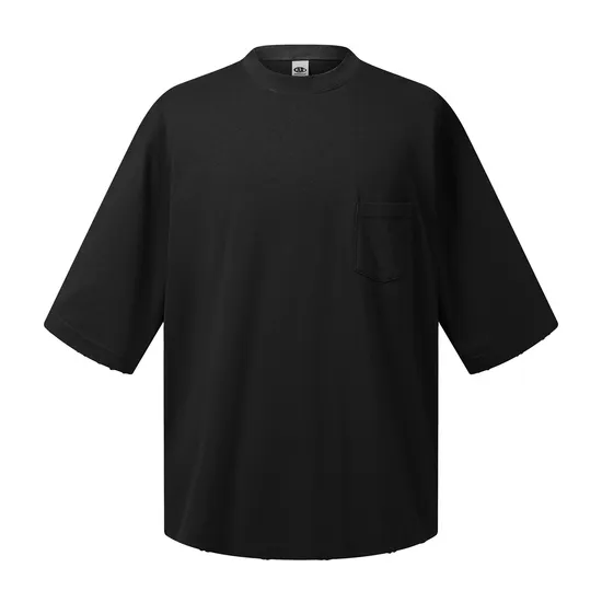 Breathable Pure Cotton Minimal Pocket T-Shirts Make Custom Brand Logo DTG Embroidery Wholesale Service