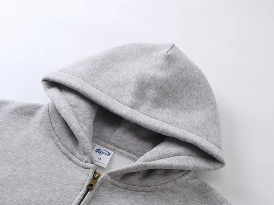 Premium Pure Cotton Zip Hoodie Support Custom Logo Embroidery Dtf Print Bulk Wholesale