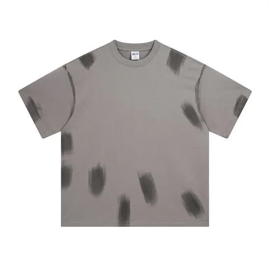 Blank Distressed Graffiti Cotton T-Shirt Accept Custom Design DTG Print for Global Bulk Buyers