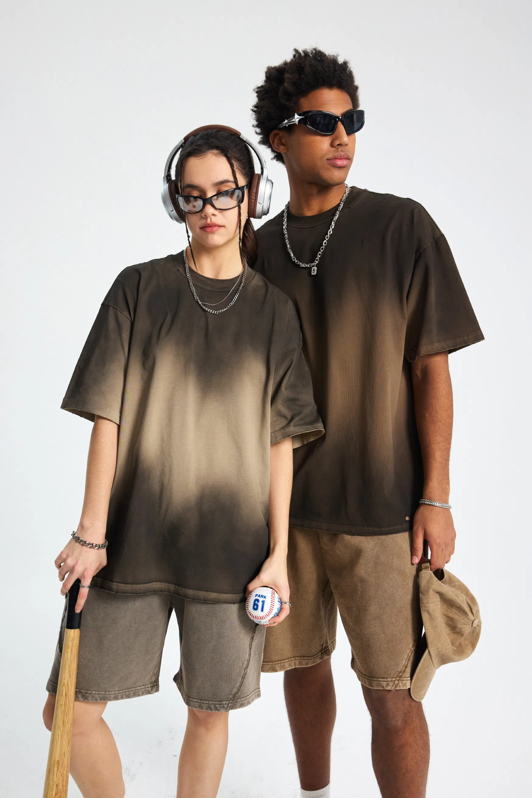 Vintage Ombre Cotton T-Shirt Accepts DTG Print Personal Custom Graphic Design