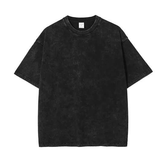Blank Snow Washed Cotton Tee Offer Custom Logo DTG Embroidery Full Bulk Custom Service