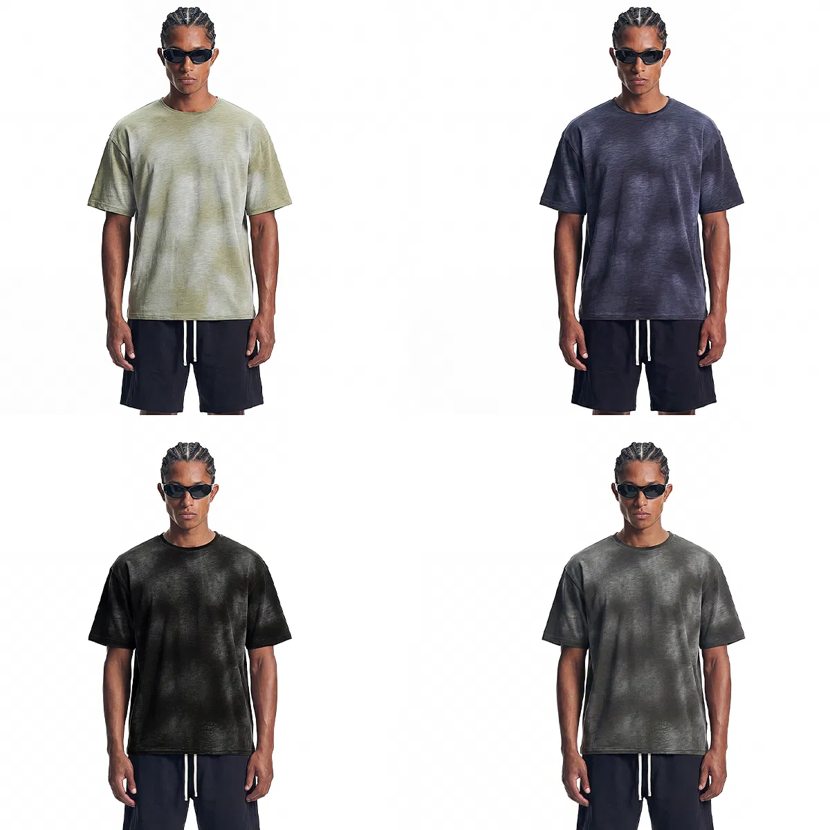 Vintage Tie Dye Blank Cotton T-Shirt Accept Custom Design DTG Print for Global Bulk Buyers
