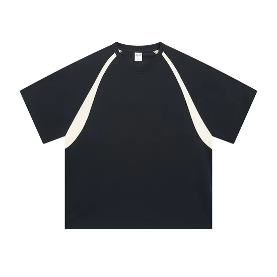 Wholesale Color-Block Cotton T-Shirt for Custom Brand Logo Merchandise Development Sale